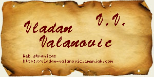 Vladan Valanović vizit kartica